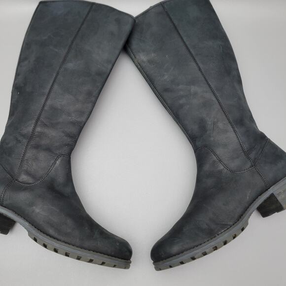 Clarks Marana Trudy Womens Knee High Boot Leather Size 9 Side Zip Stretch Calf - Picture 1 of 15